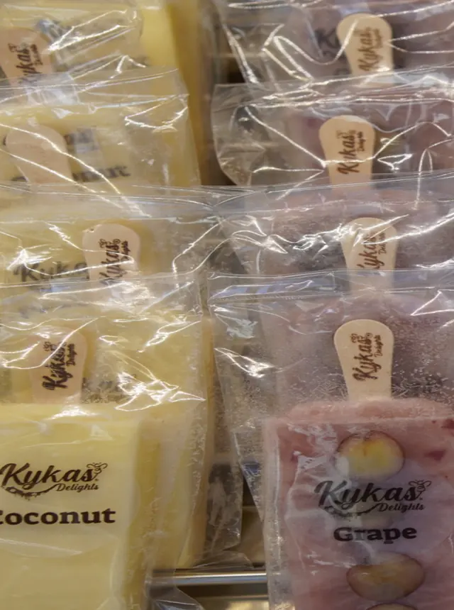 Coconut paletas in the freezer